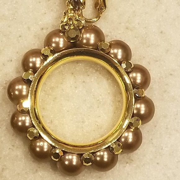 VINTAGE STATEMENT JOSE & MARIA BARRERA PEARL CRYSTAL DROP CHANDELIER EARRINGS - Picture 7 of 11